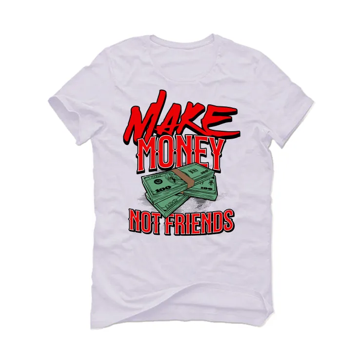 Air Jordan 4 "Red Cement" White T-Shirt (MAKE MONEY NOT FRIENDS)