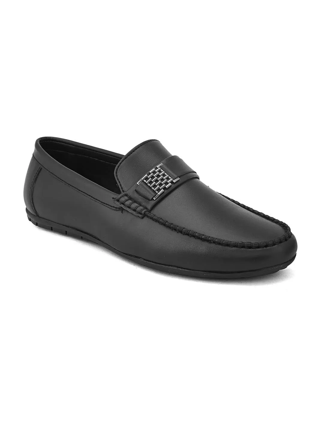 Alberto Torresi Synthetic Black Loafers For Men