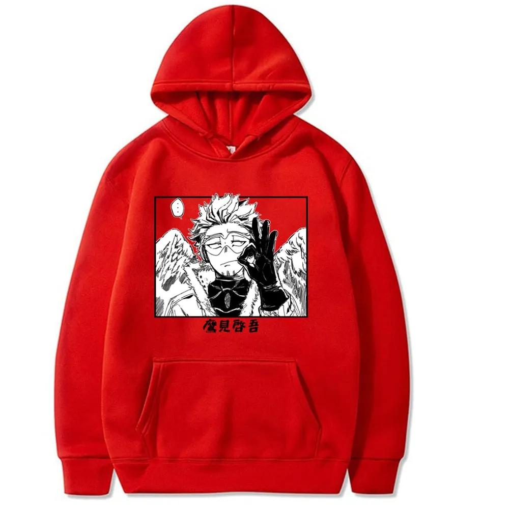 Anime Hawks My Hero Academia Hoodies Japanese Printed Casual Hooded Sweatshirts