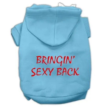 Bringin' Sexy Back Screen Print Pet Hoodies Baby Blue Size XXL (18)