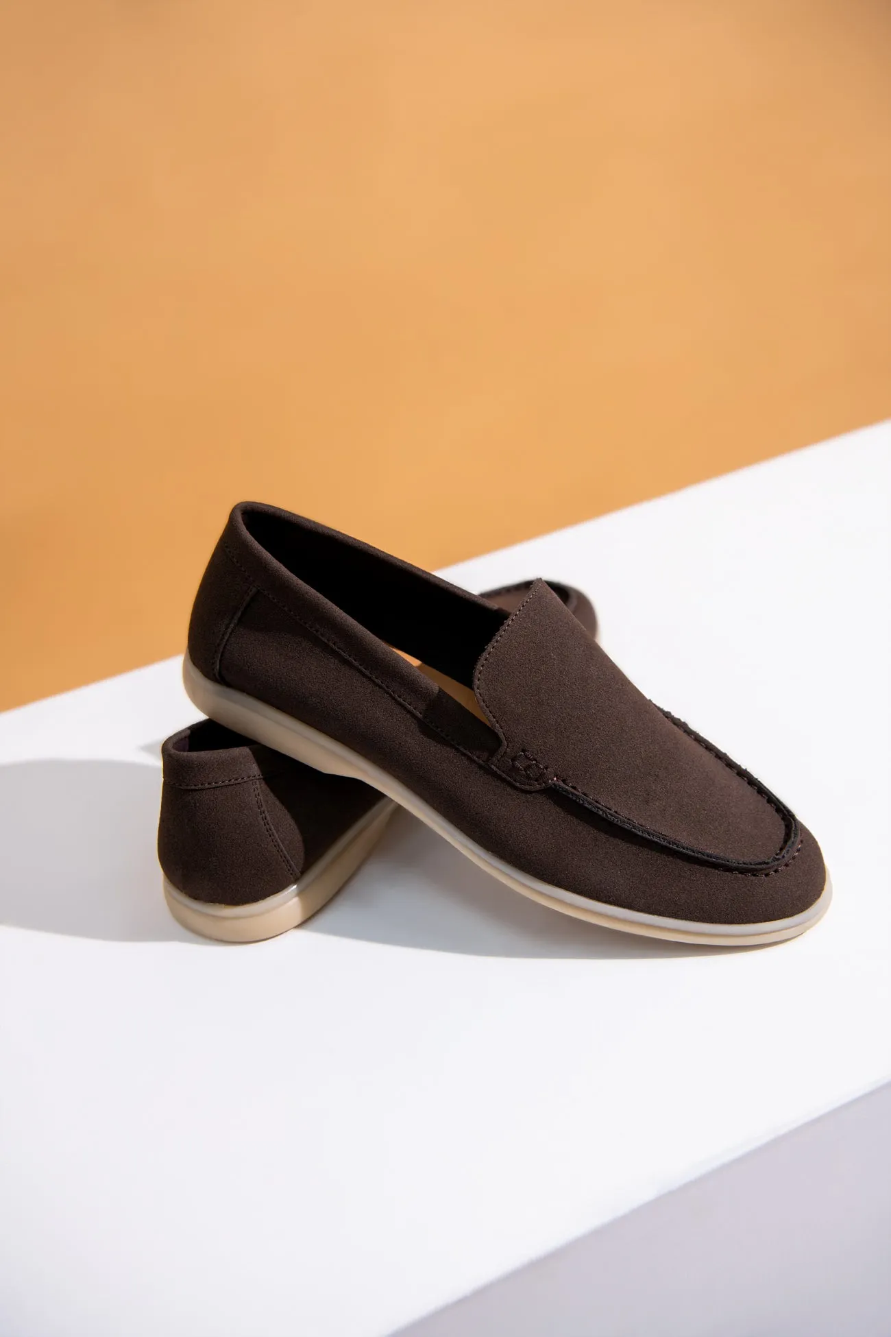 BROWN SUEDE MOCCASINS