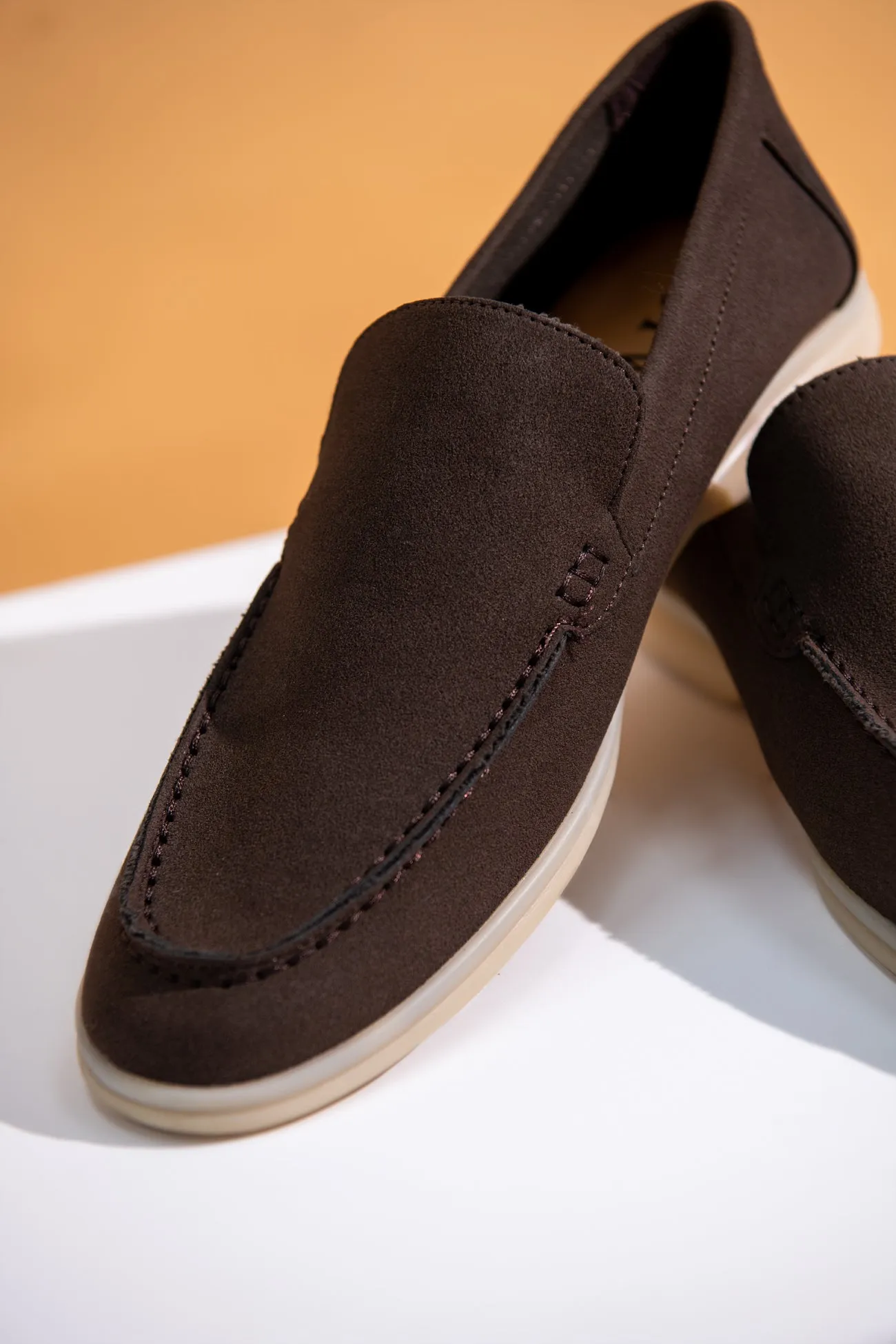 BROWN SUEDE MOCCASINS