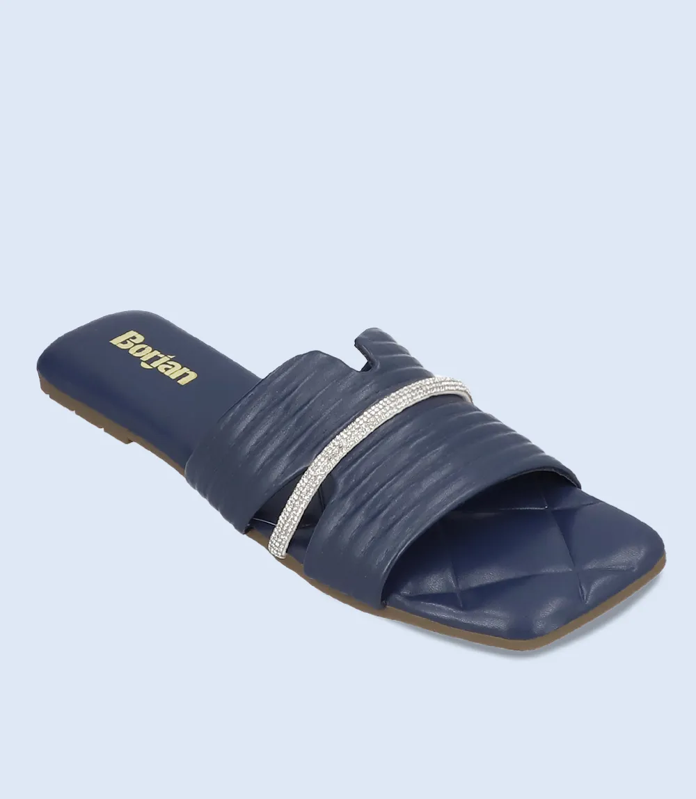 BW7394-BLUE-Women Casual Slipper