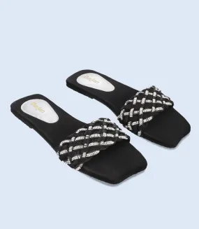 BW7467-BLACK-Women Casual Slipper