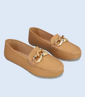 BW9641-TAN-Women Comfort Moccasins