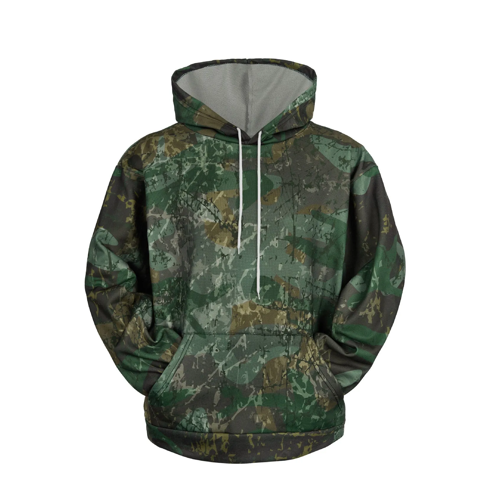 CAMO DRAWSTRING POCKET HOODIE