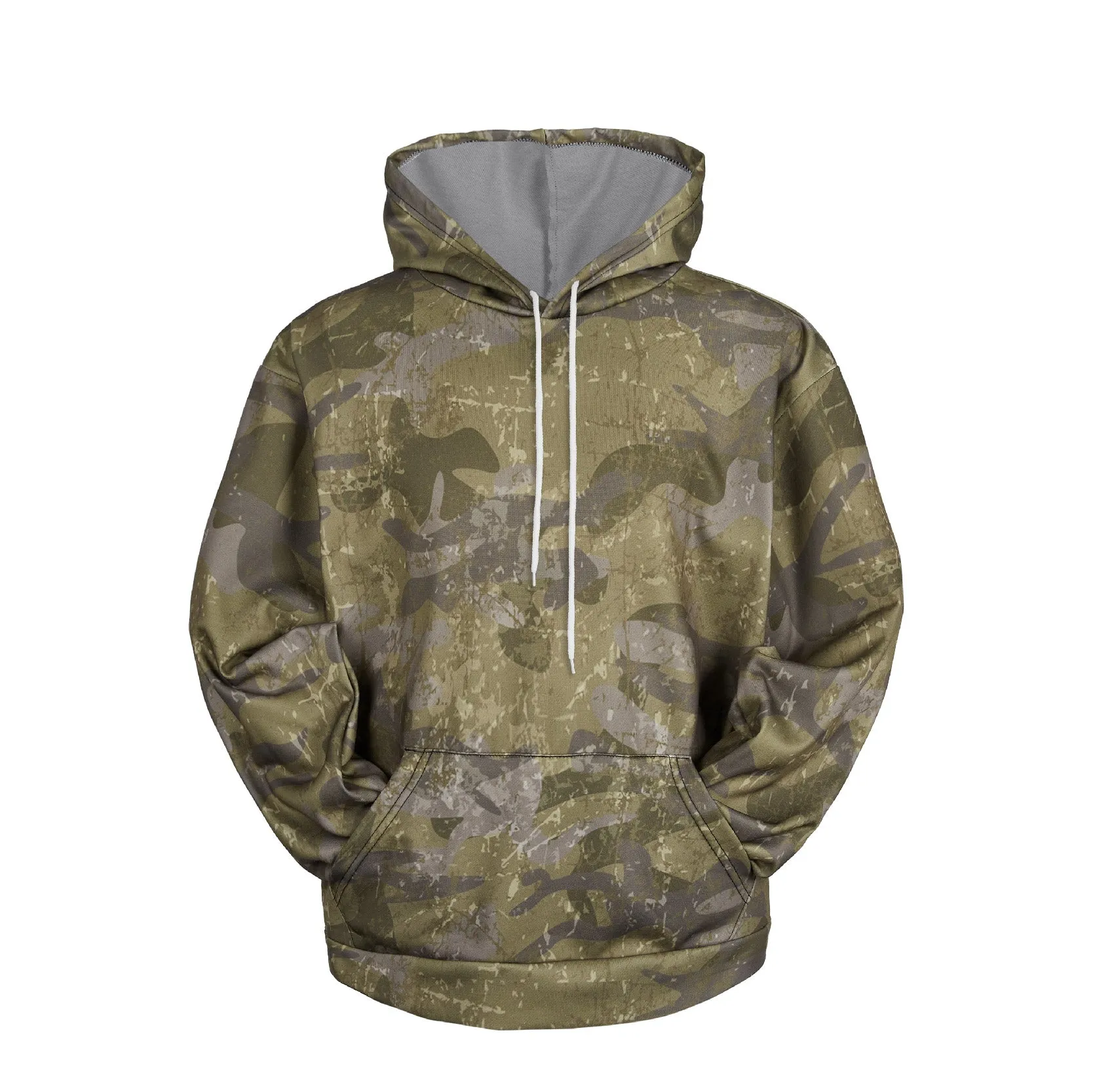 CAMO DRAWSTRING POCKET HOODIE