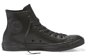 CONVERSE MEN'S CHUCK TAYLOR ALL STAR HIGH TOP TRIPLE BLACK LEATHER SHOE