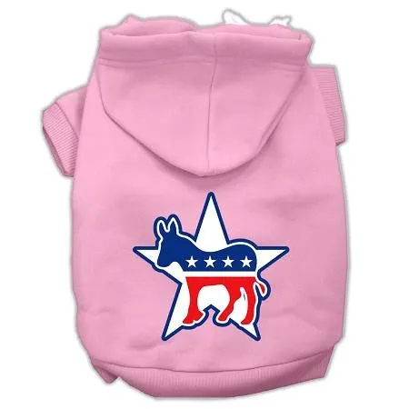 Democrat Screen Print Pet Hoodies Light Pink Size Xs (8)