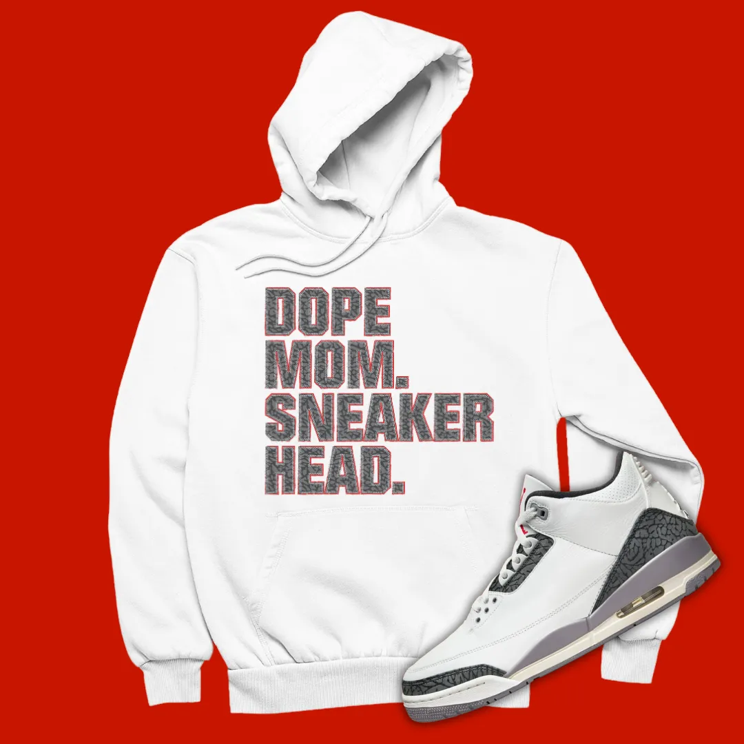 Dope Mom Sneakerhead Hoodie Matching Jordan 3 Cement Grey