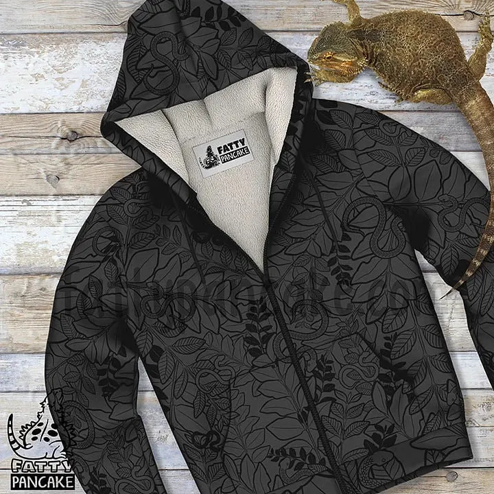 Forever Tempted Snake Fleece Zip Hoodie, Reptile Gift Jacket