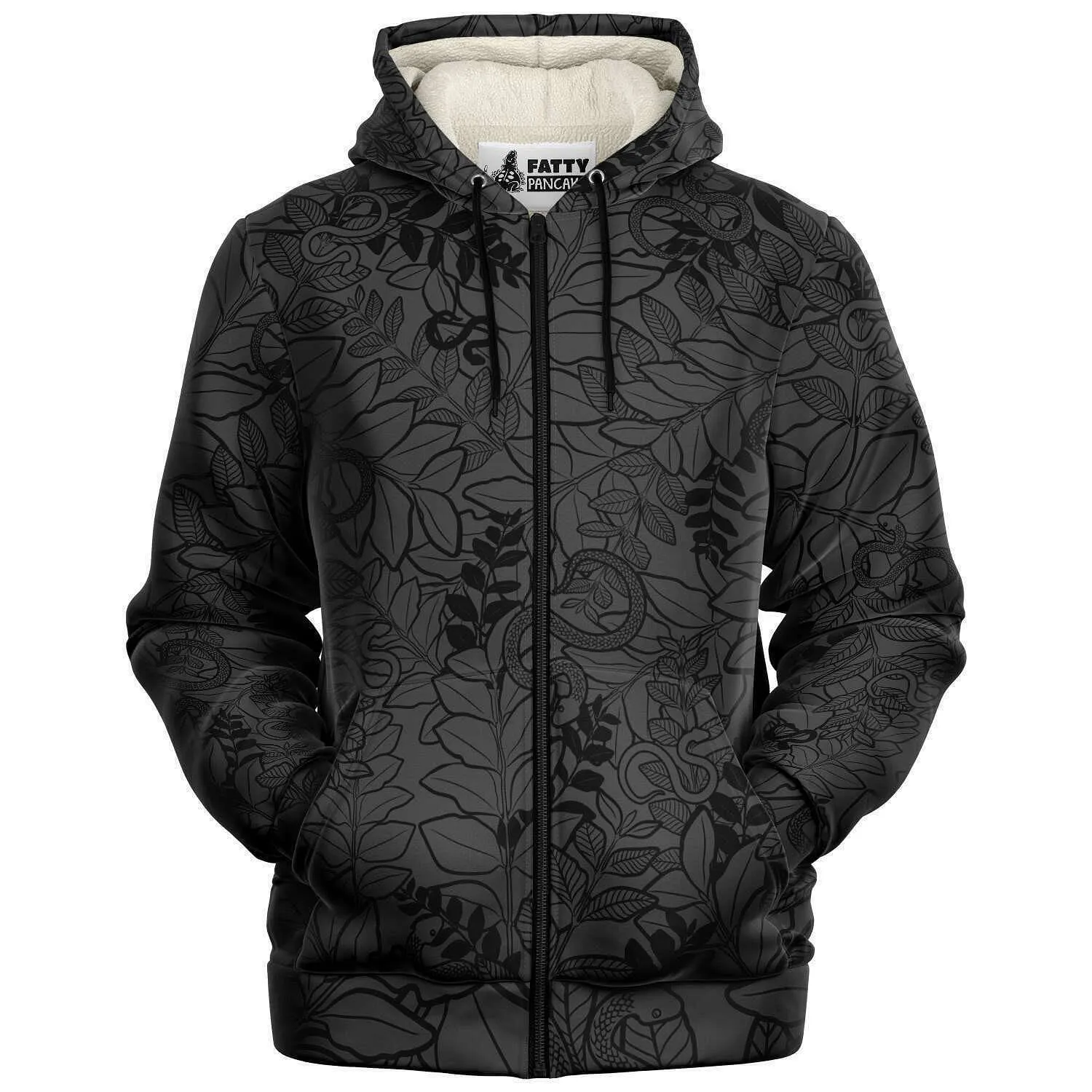 Forever Tempted Snake Fleece Zip Hoodie, Reptile Gift Jacket