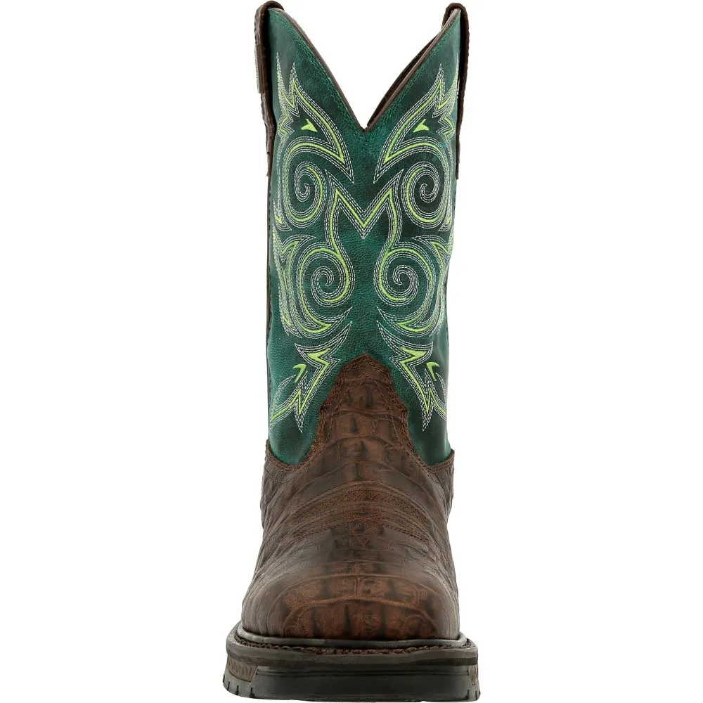 'Georgia Boot' Men's 11 Carbo-Tec LT EH WP Western Soft Toe - Brown / Green