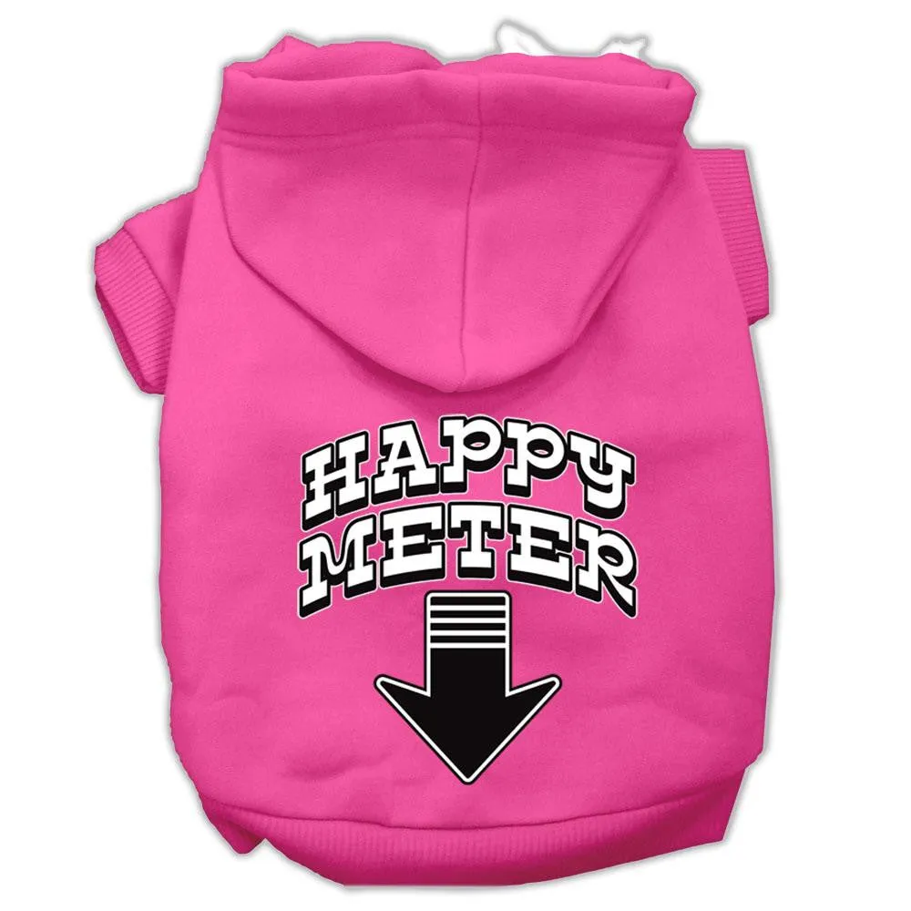 Happy Meter Screen Printed Dog Pet Hoodies Bright Pink Size Med (12)