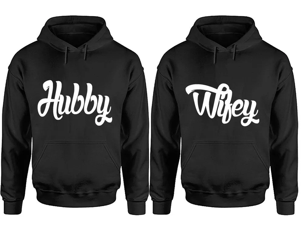 Hubby Wifey Couple Matching Pullover Hoodies