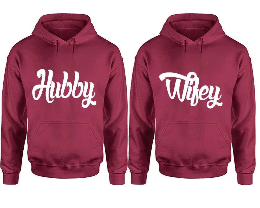 Hubby Wifey Couple Matching Pullover Hoodies