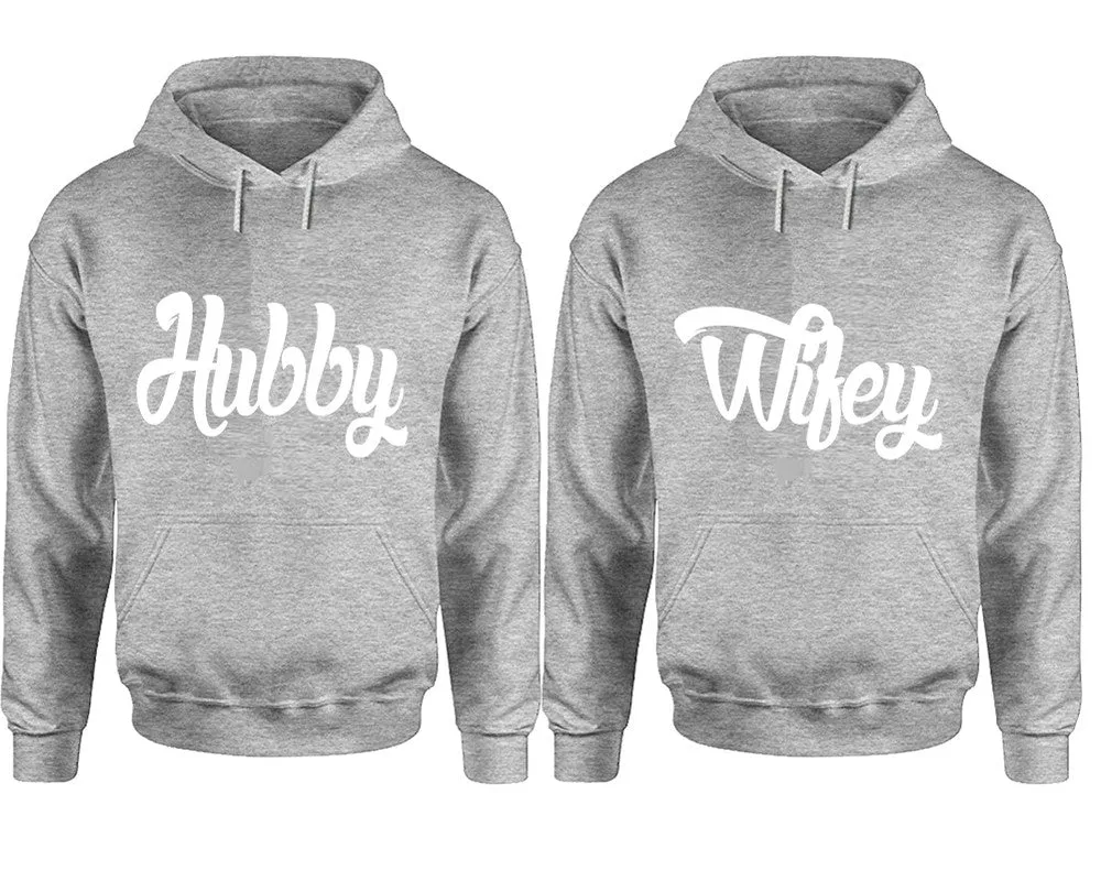 Hubby Wifey Couple Matching Pullover Hoodies