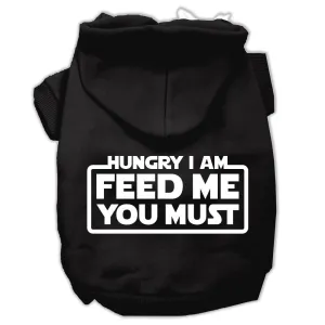 Hungry I am Screen Print Pet Hoodies Black Size Lg (14)