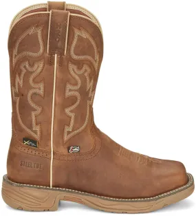 'Justin' Men's 11" Stampede Rush MetGuard EH WP Steel Toe - Rustic Tan