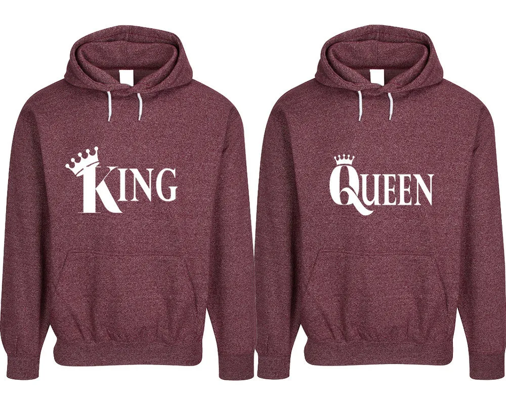 King Queen Couple Matching Speckle Hoodies