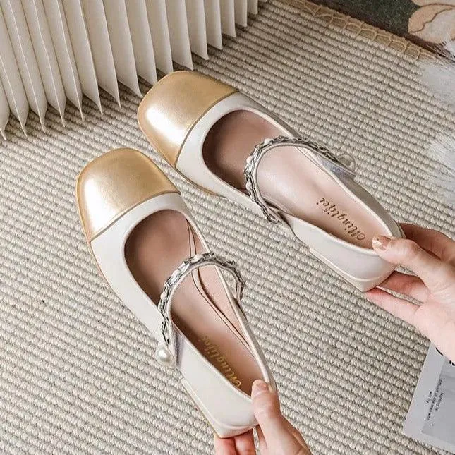 Korean Style High Heel Women's Casual Shoes X256-1 - Leather