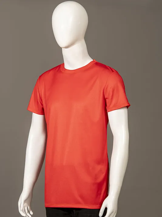 Men Crew Neck Red Sports T-shirt