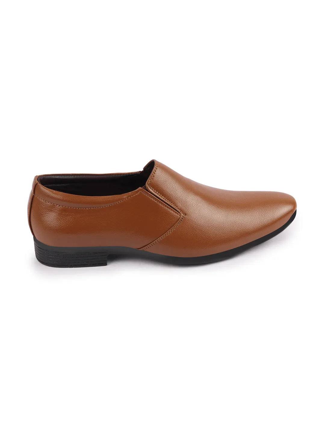 Men Tan Formal Office Slip On Shoes