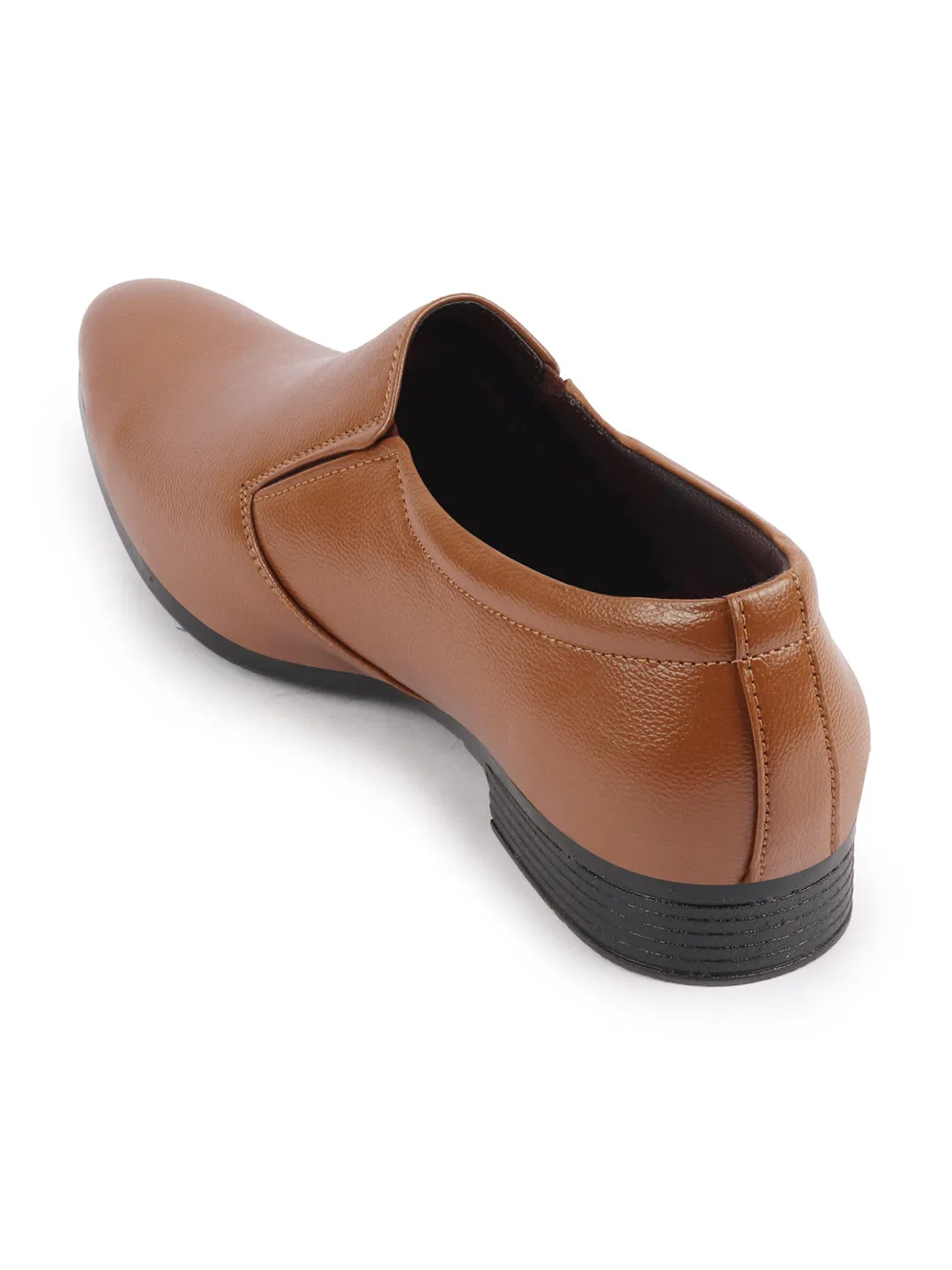 Men Tan Formal Office Slip On Shoes