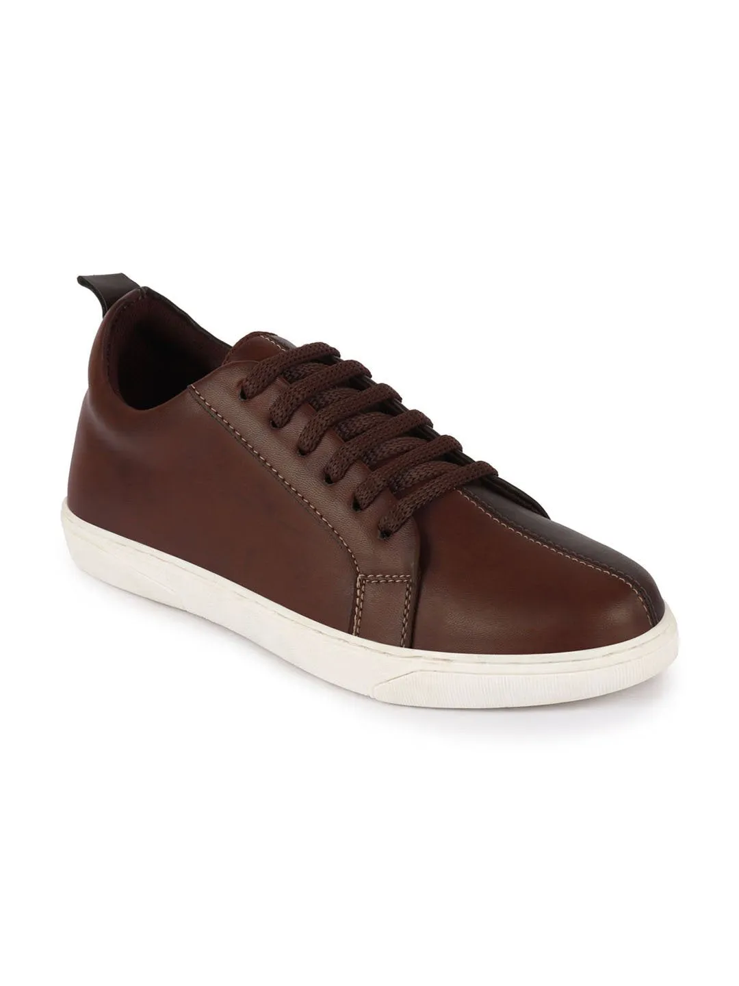 Men Tan/Brown Lace Up Colorblocked Sneakers