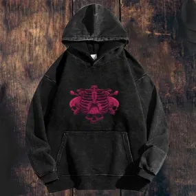 Mens Pink Skeleton Hoodies