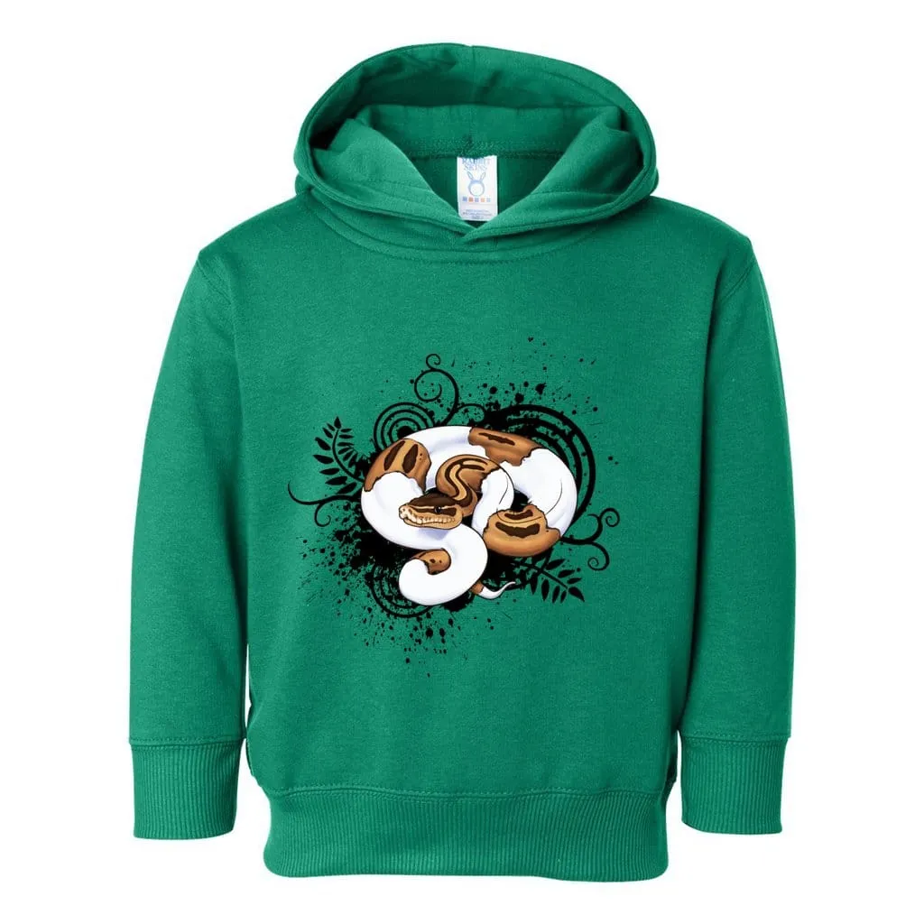 Pied Balled Python Snake Toddler Pullover Hoodie, Reptile Cute Kids Top