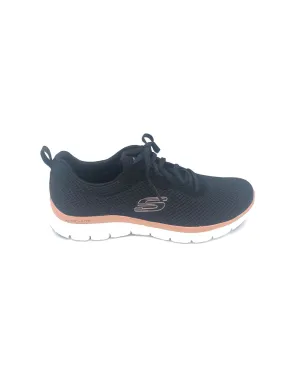 Sure! Here’s an optimized title for the product:

Skechers Womens Flex Appeal 4.0 Brilliant View Sneakers - Stylish Black and Rose Gold Design