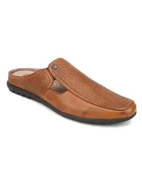 Solid Tan Ethnic mules for men