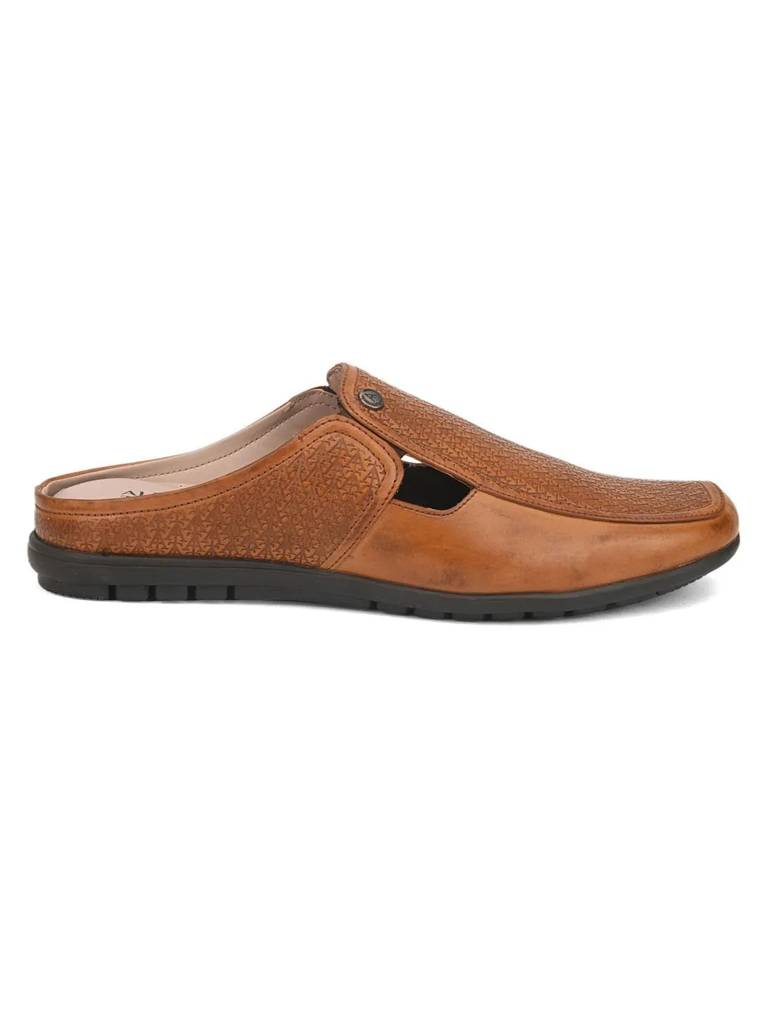 Solid Tan Ethnic mules for men