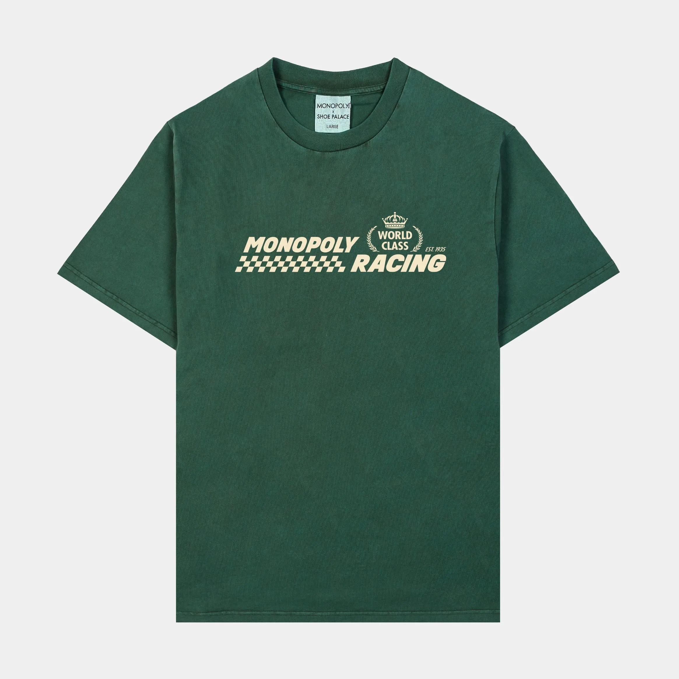 SP x Monopoly Racecar Mens Short Sleeve Shirt (Green/Cream)